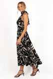 Jennifer Halterneck Maxi Dress Black White