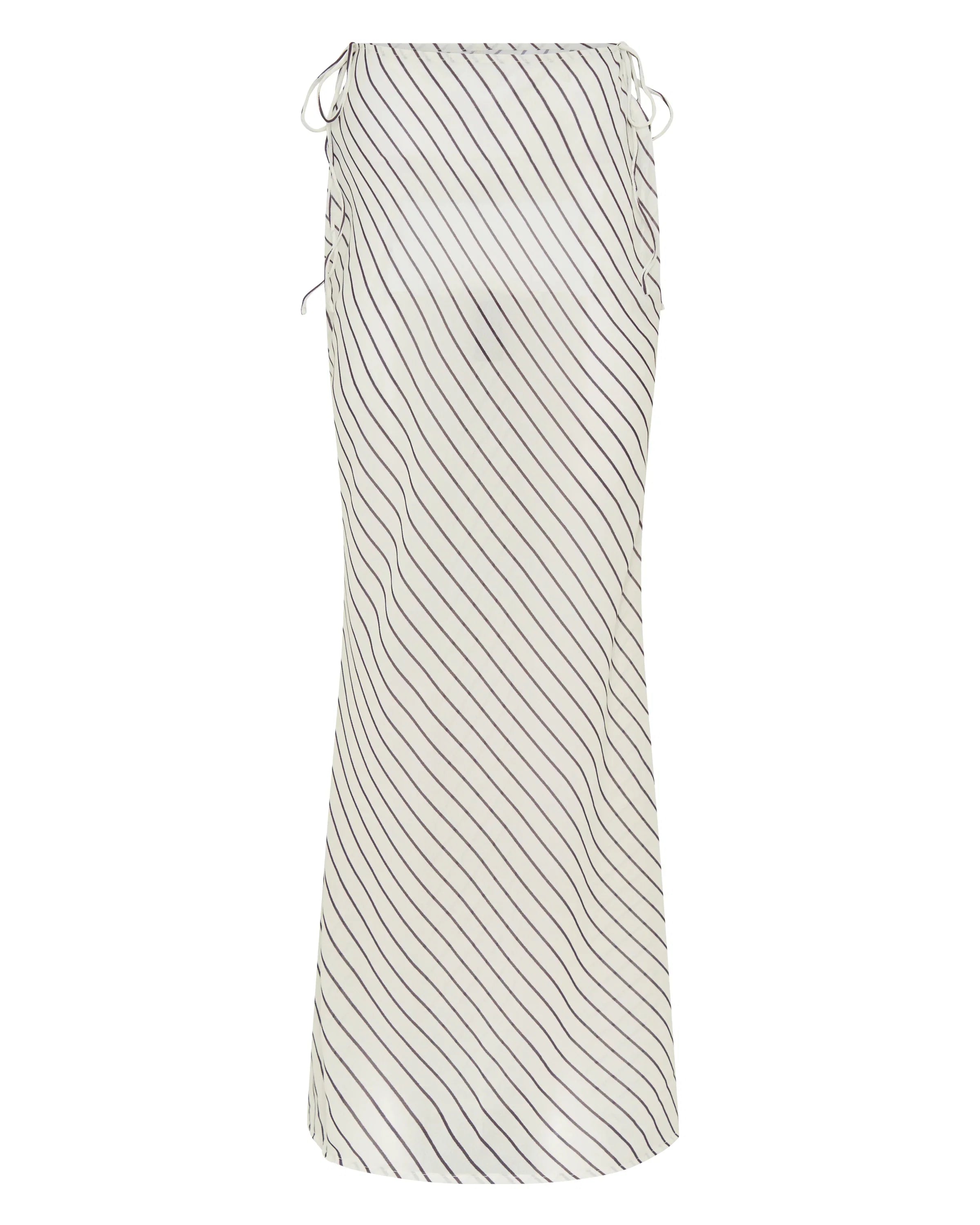 Luminous Maxi Skirt Cream Choc Stripe