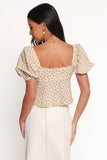 Maud Top Cream Brown Floral