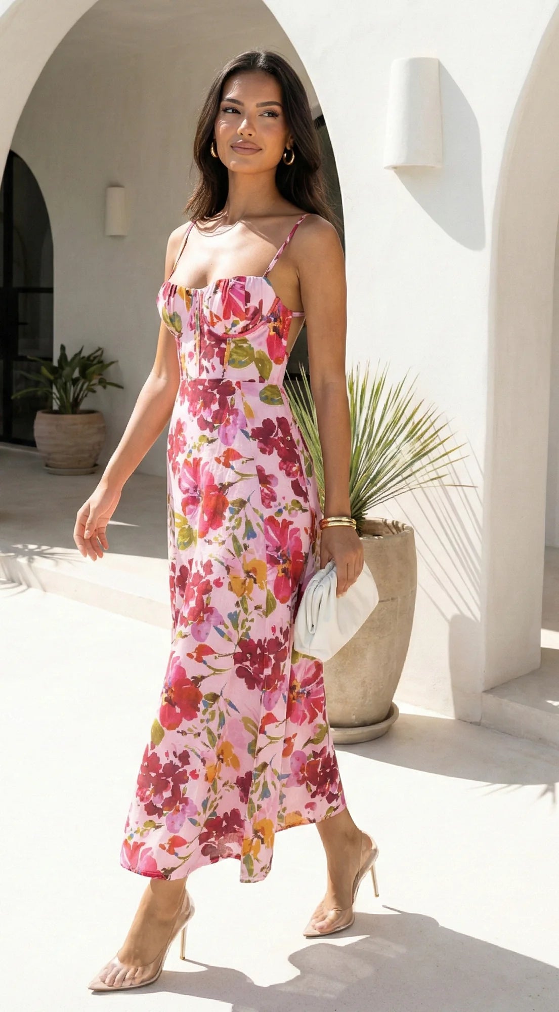 Floréa Bodice Floral Maxi Dress Pink