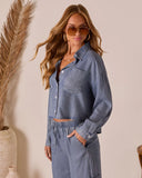 Soleena Chambray Button Down Top
