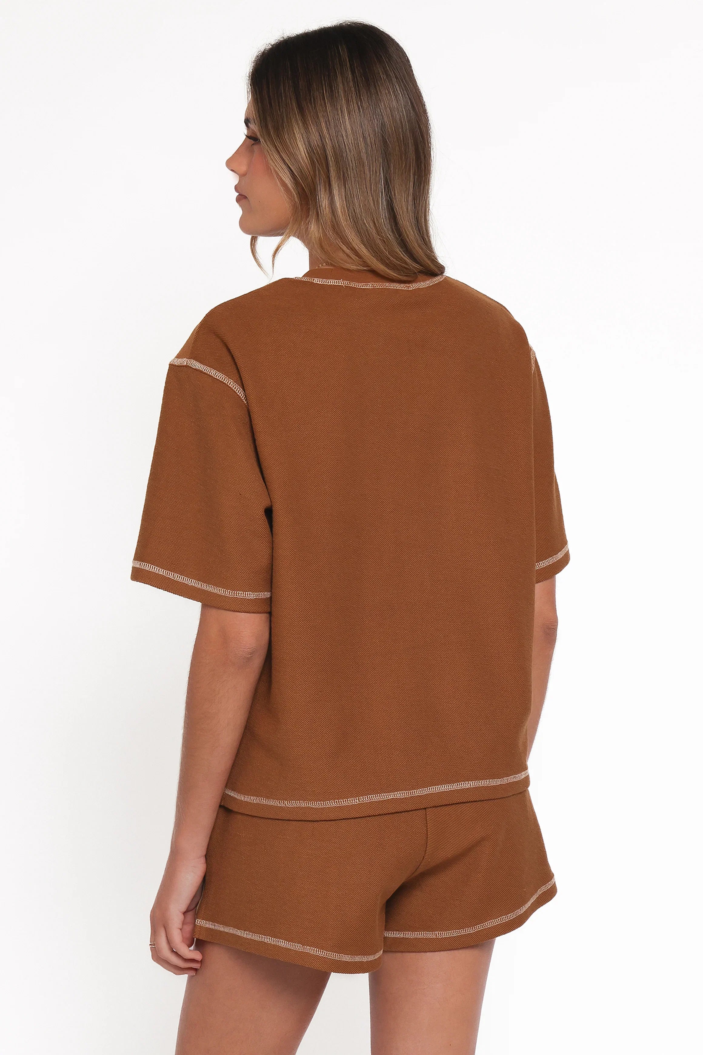 Melody Knit Short Set Chocolate