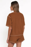 Melody Knit Short Set Chocolate