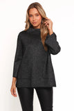 Tassie Cowlneck Lurex Shimmer Knit Sweater Black