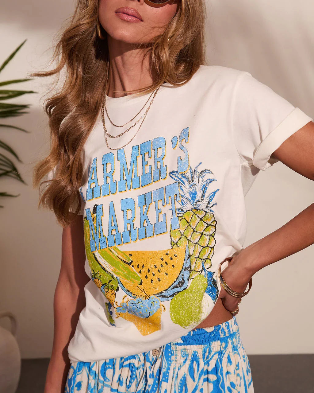 Farmers Market Fruit Graphic Short Sleeve Tee