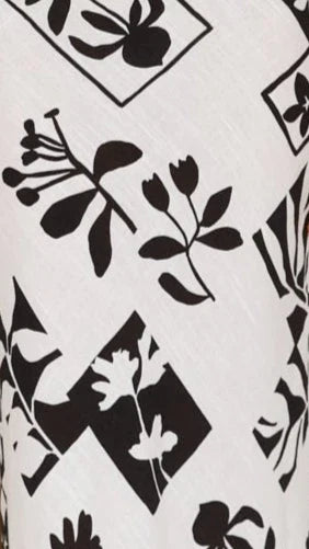 Samaya Pants White Black Print