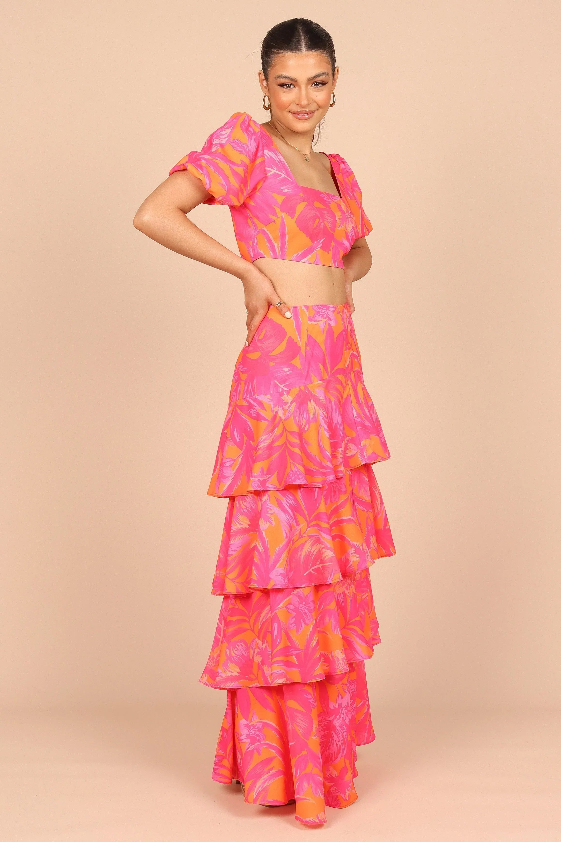 Addison Maxi Skirt Pink Tropics
