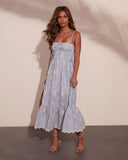 Ameliah Striped Floral Maxi Dress