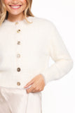 Jintie Vintage Button Cardigan Cream