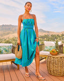 Harbor Line Striped Fit And Flare Maxi Dress