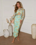 Glow Up Hour Printed Mesh Maxi Dress