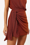 Santiago Off Shoulder Mini Dress Bronze