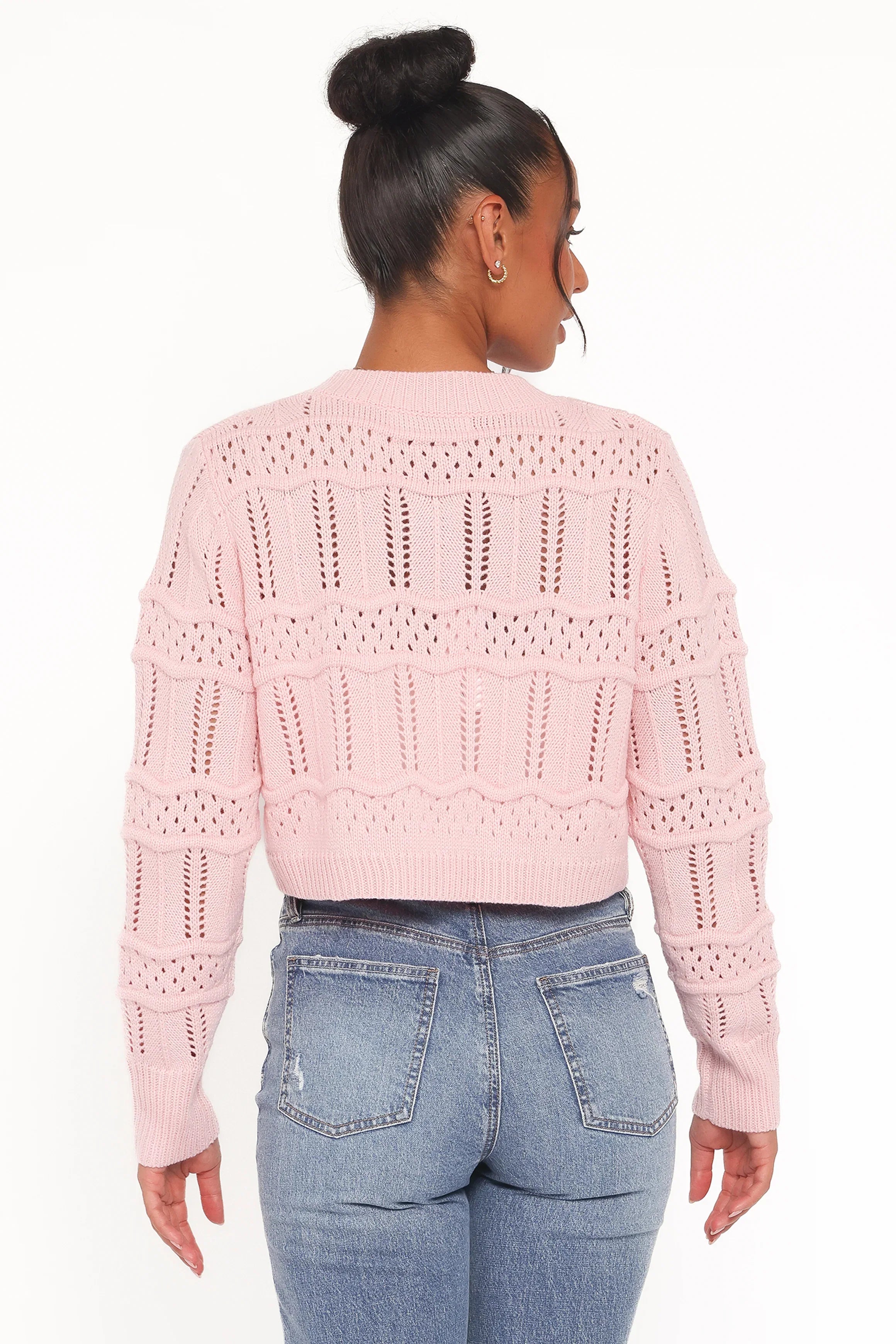 Aidy Crop Button Front Cardigan Pink