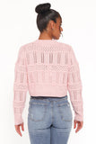 Aidy Crop Button Front Cardigan Pink