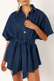 Harriette Romper Dark Denim