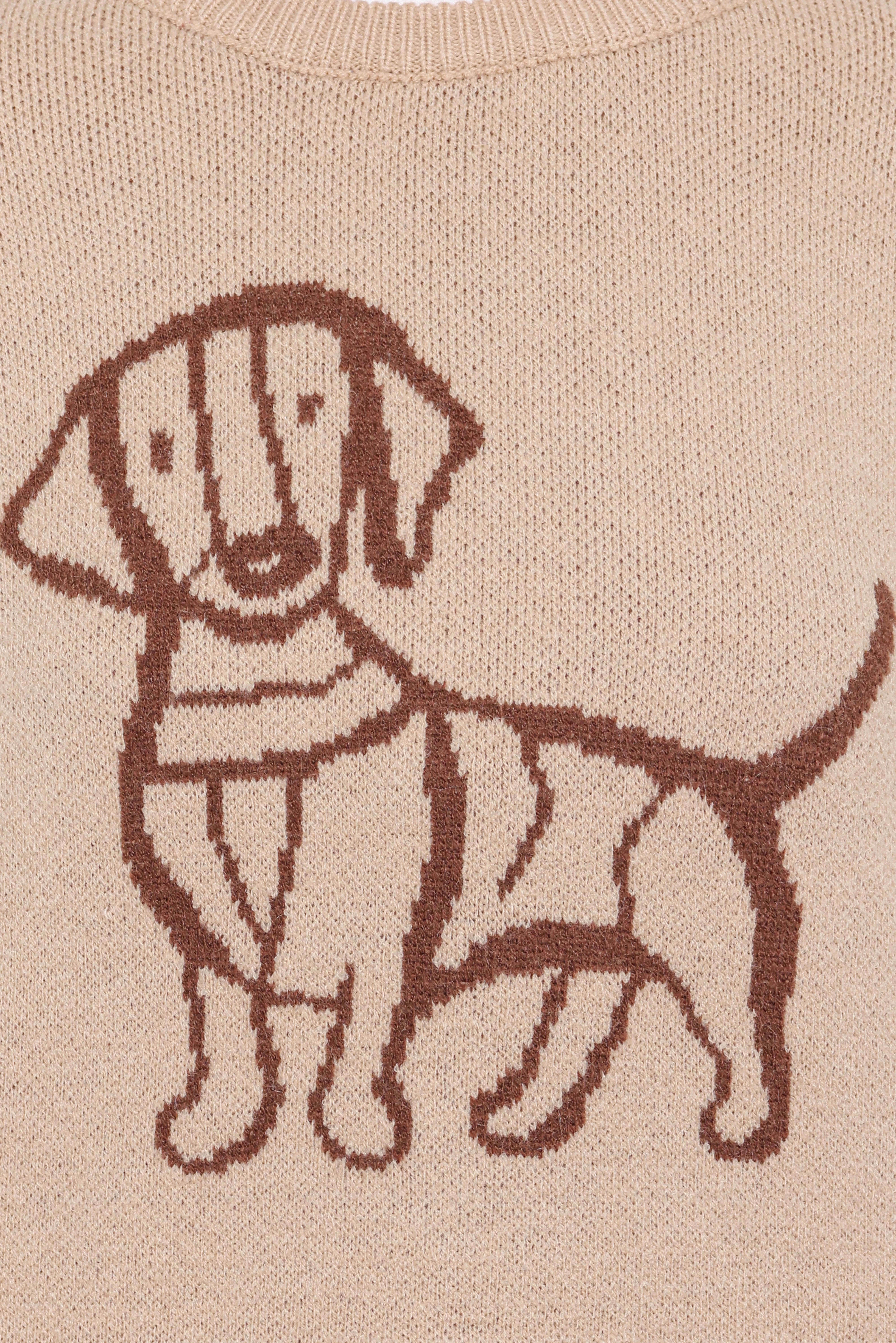 Amber Dachshund Sweater Beige