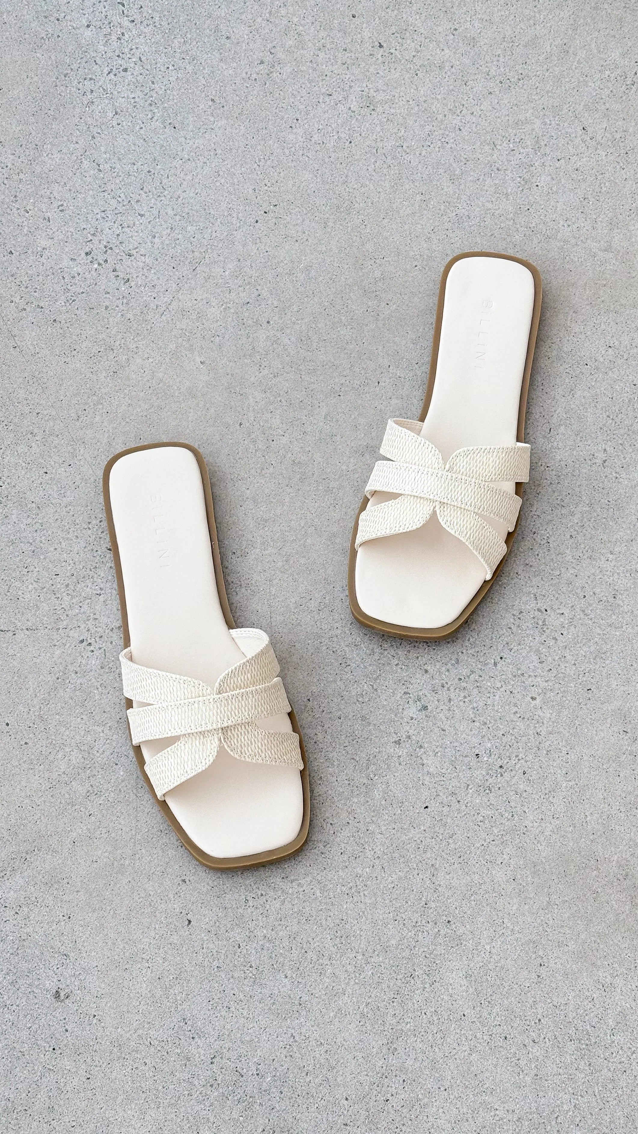 Geo Slide Cream Raffia