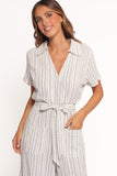 Daila Tie Waist Jumpsuit White Black