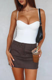 The Right One Mid Rise Mini Skort Espresso