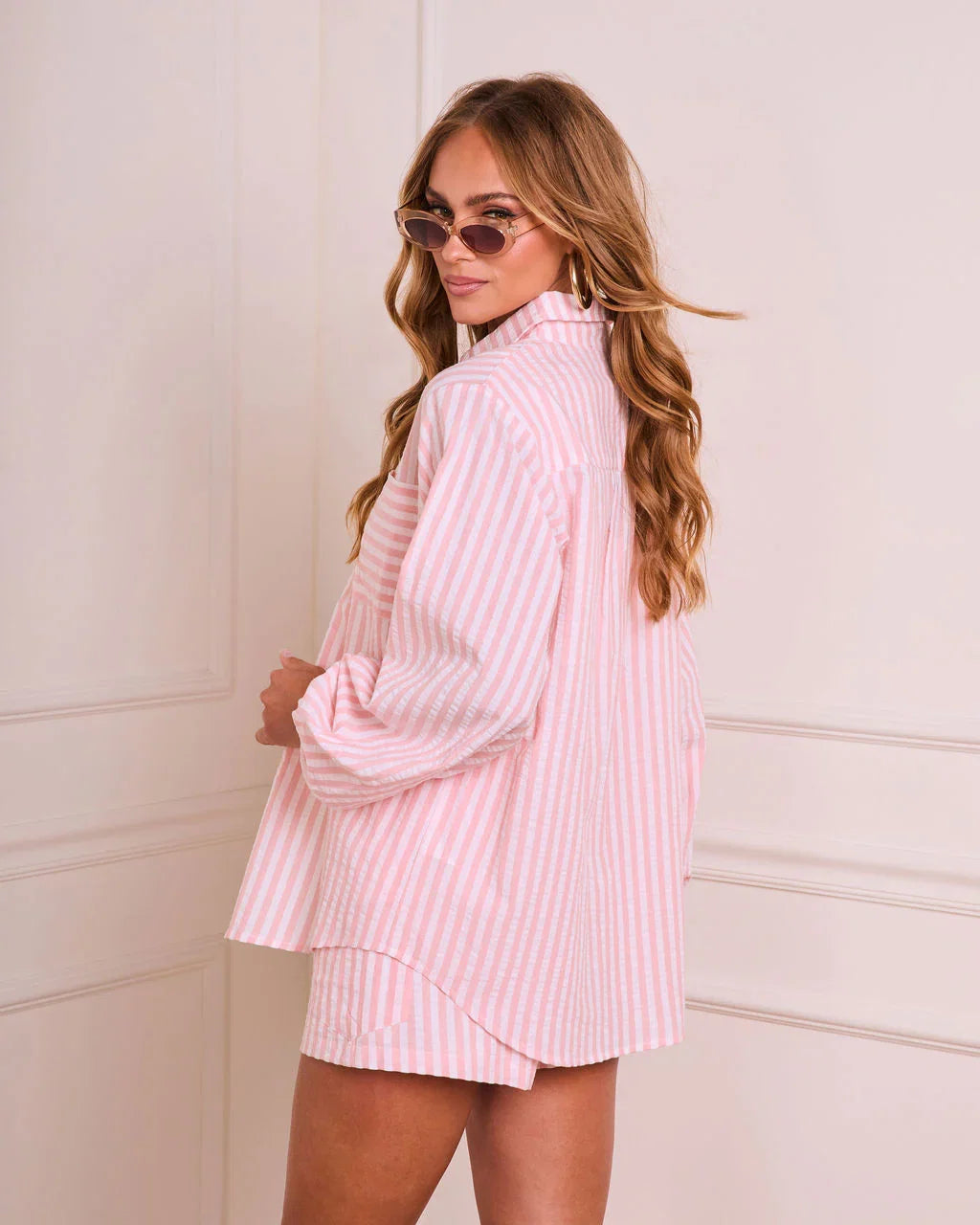 Sunny Plans Striped Button Down Top