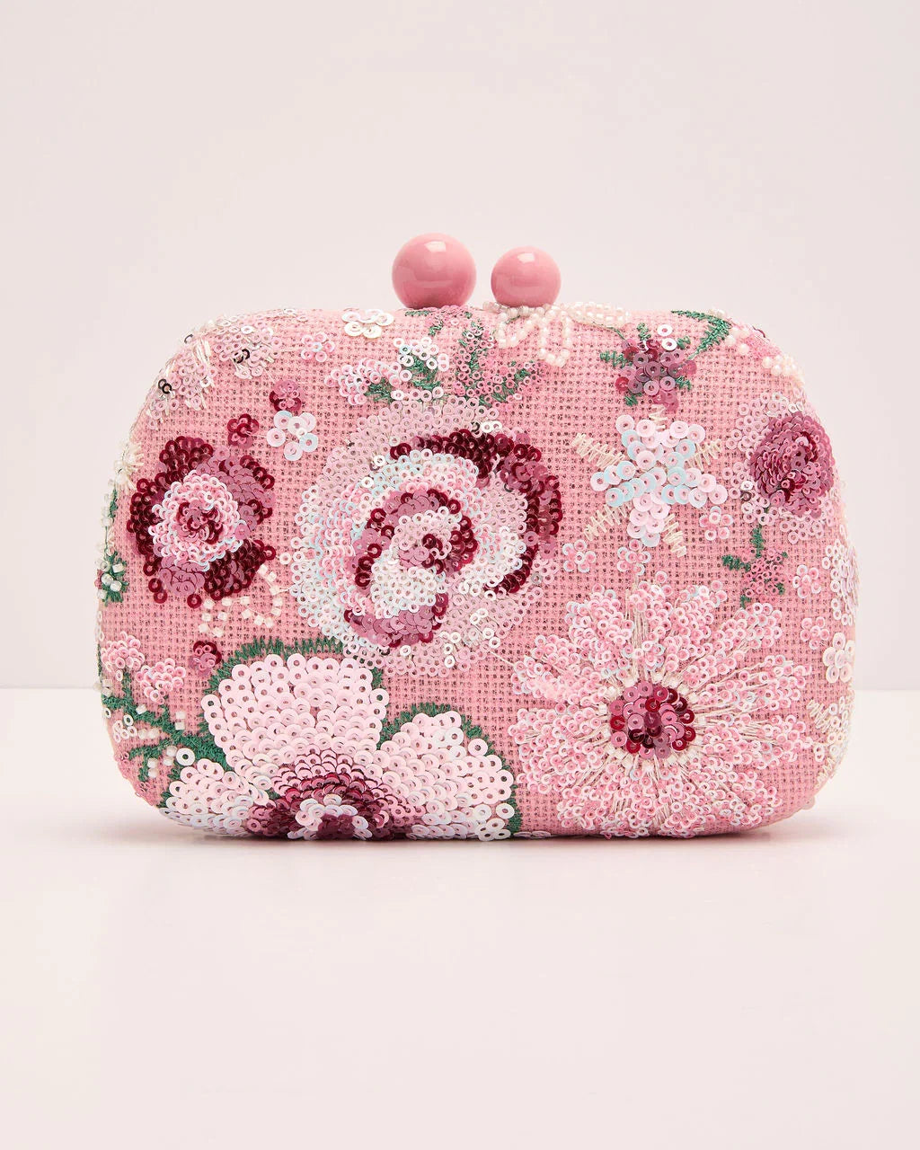 Dewy Garden Floral Sequin Clutch