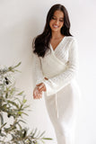 Kaelie Wrap Front Knit Top White