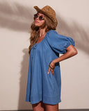 Mellanie Shift Chambray Mini Dress