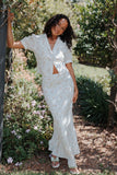 Steele Bias Maxi Skirt White Vintage Floral