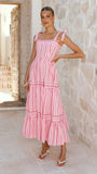 Caju Maxi Dress Pink Stripe