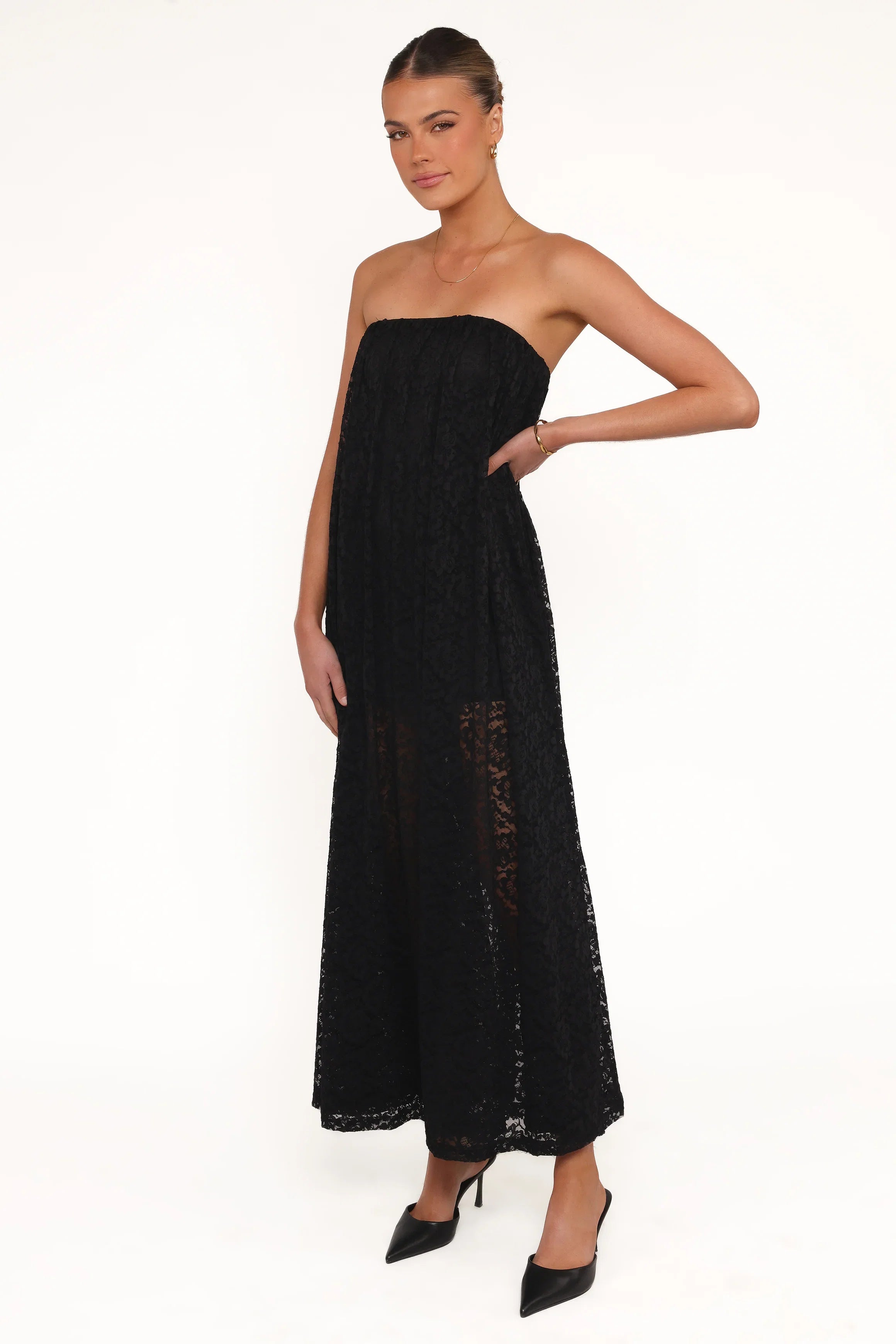 Davina Maxi Dress Black Lace