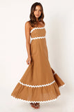 Yana Maxi Dress Tan White