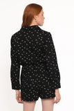 Niqui Long Sleeve Romper Black Cream