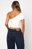 Dont Worry About It One Shoulder Top White