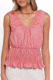 Lucilla Shirred Waist Top Petal Pink