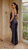 Yasmeen Tie Front Maxi Dress Navy