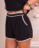 Jino Contrast Trim Linen Shorts