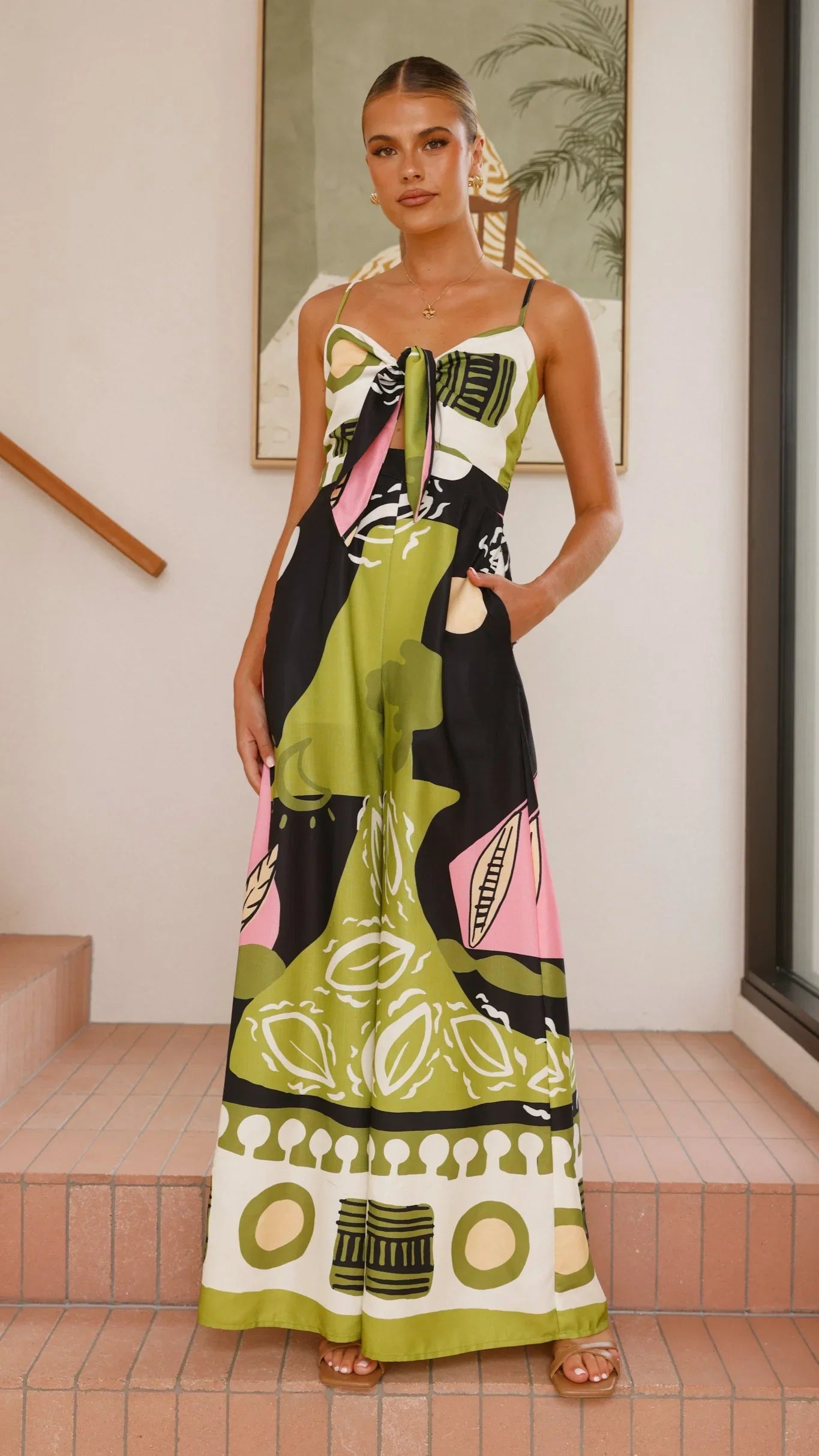 Teresa Jumpsuit Green Pink