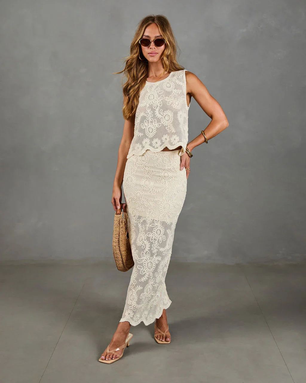 Soft Story Embroidered Floral Tank Top