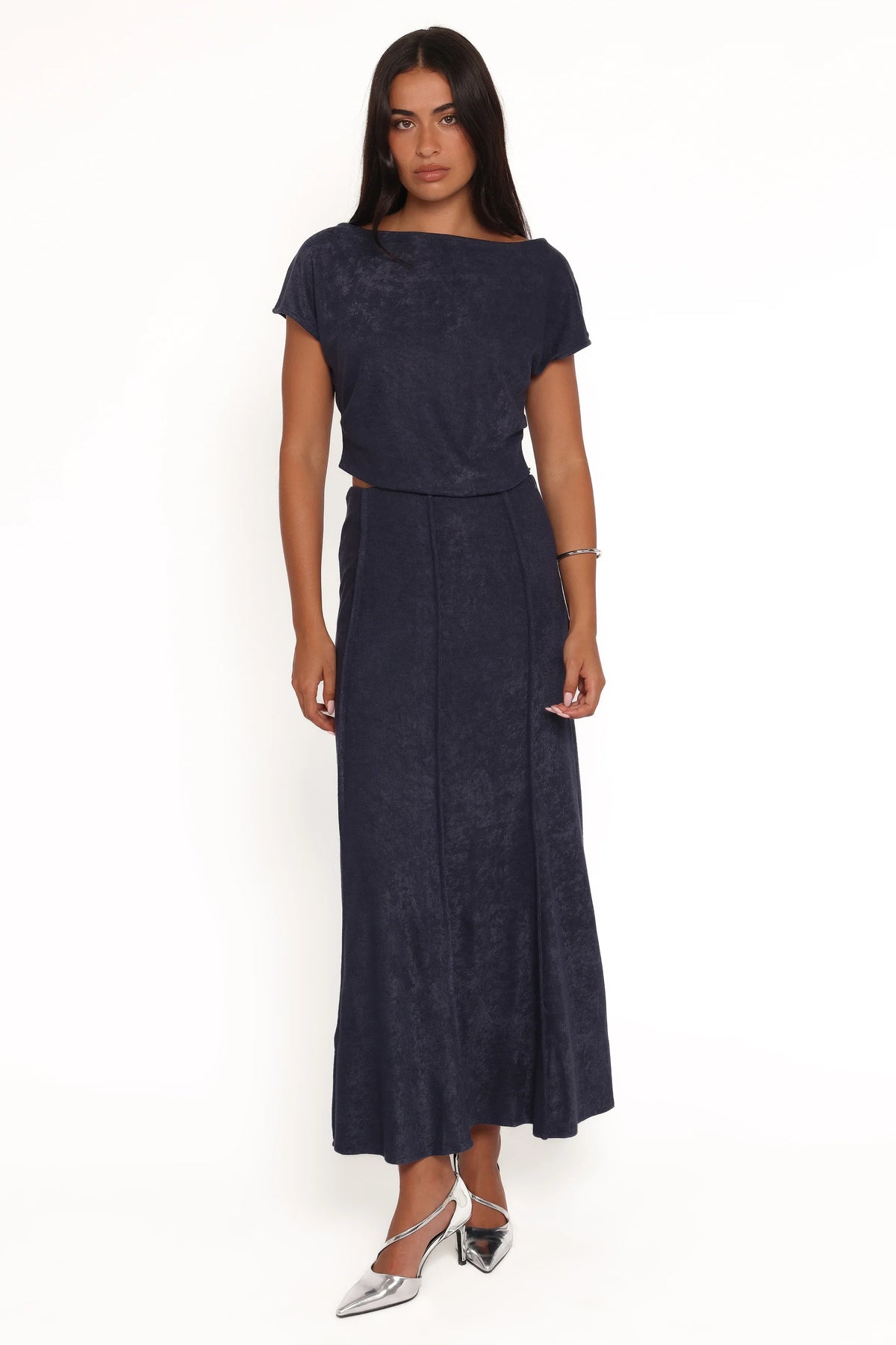 Aria Maxi Skirt Set Denim Blue