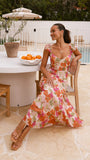 Calais Maxi Dress Orange Floral
