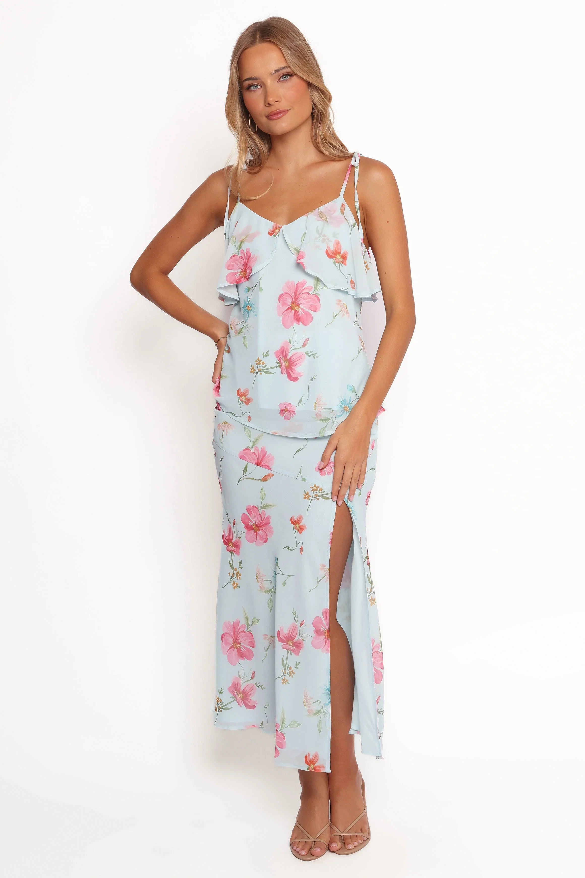 Valeria Skirt Set Blue Floral