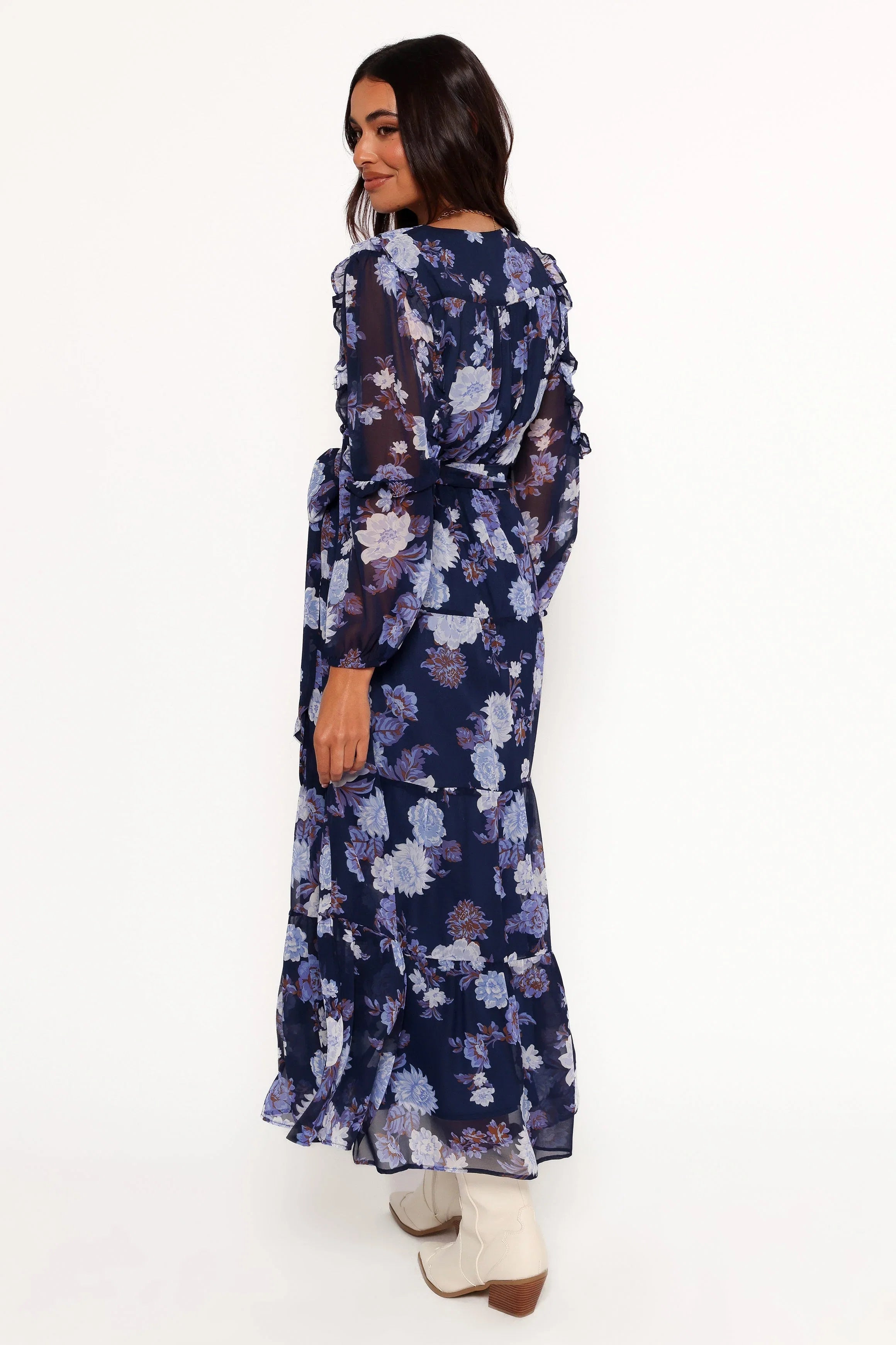 Korina Long Sleeve Maxi Dress Vintage Blues