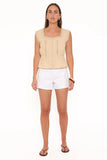 Luke Button Top Khaki