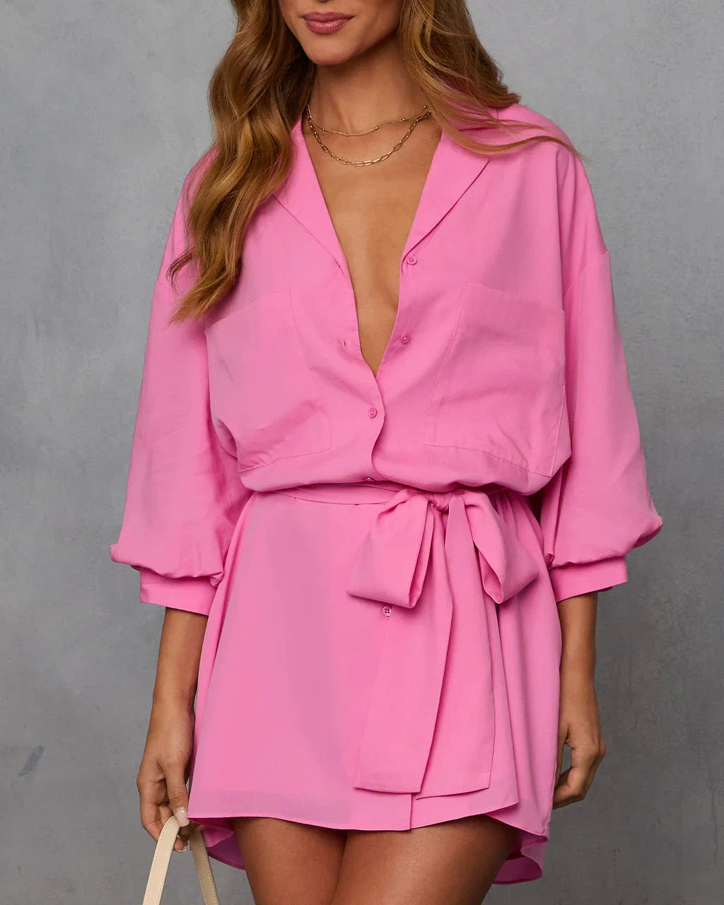 Brenna Blouson Sleeve Shirt Dress