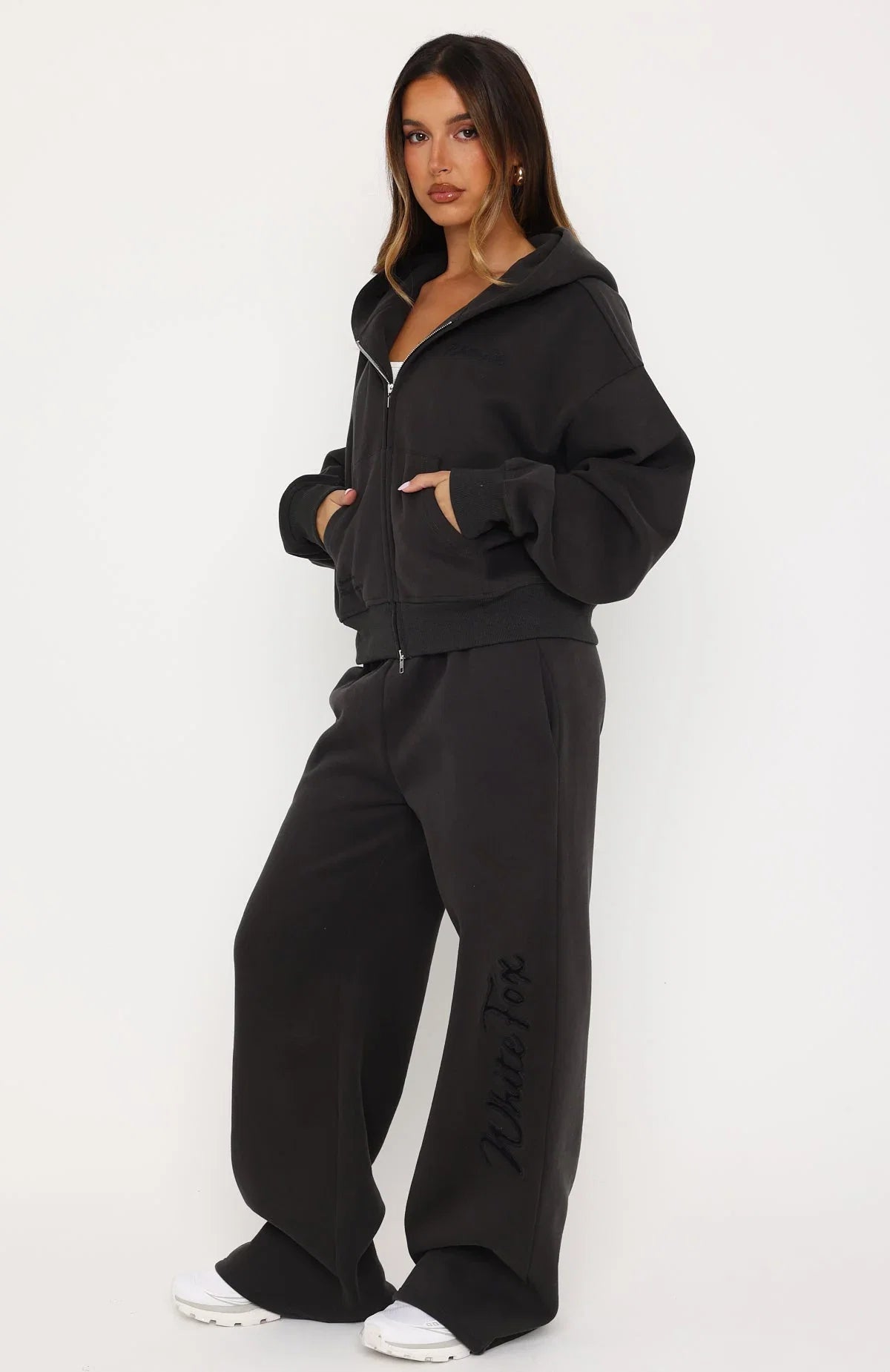 Studio 17 Willa Wide Leg Sweatpants Charcoal