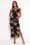 Arabelle Maxi Off Shoulder Dress Black Peach