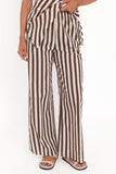 Kim Pant Set Brown Stripe