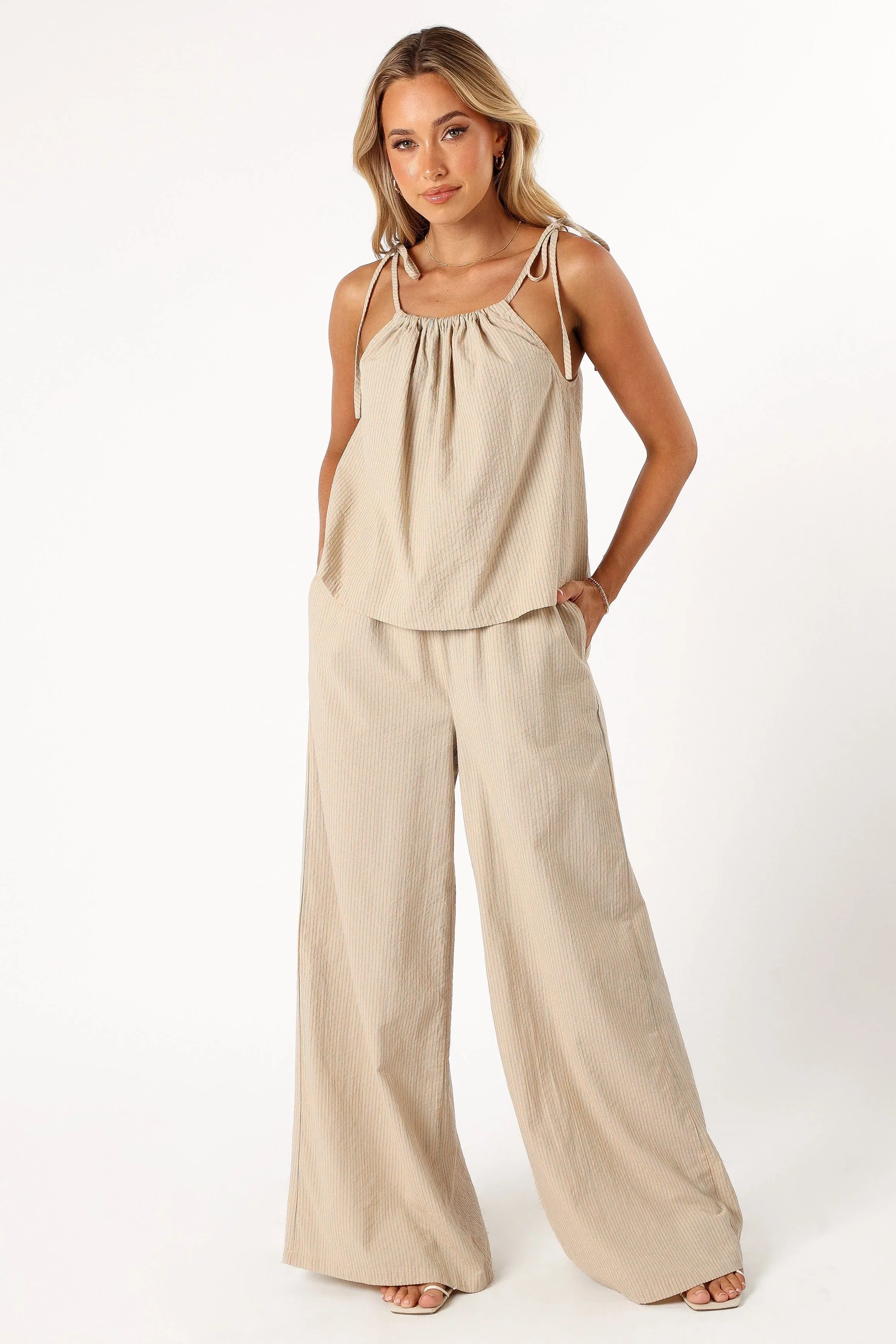 Savanna Striped Pants Apricot