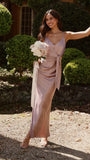 Yasmeen Tie Front Maxi Dress Dusty Pink