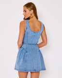 Laureline Belted Denim Mini Dress
